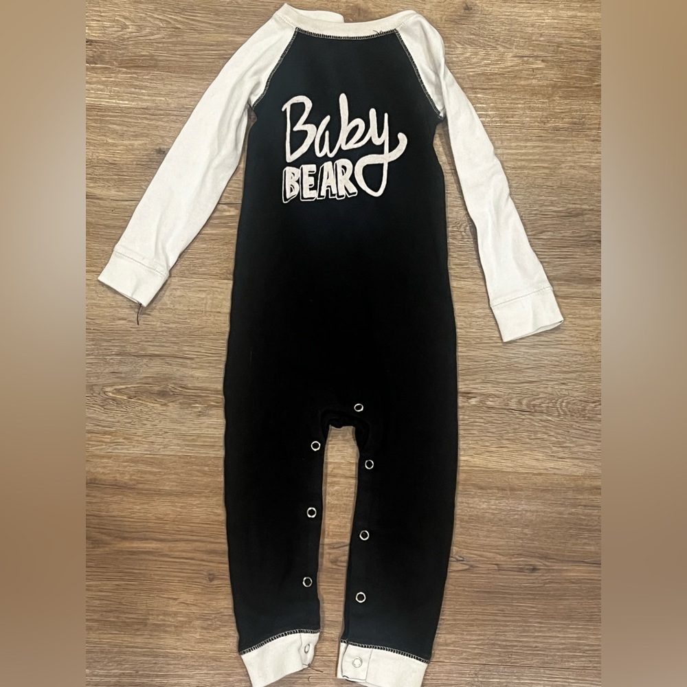 Lazy One Black and White Flap Jack Onesie
